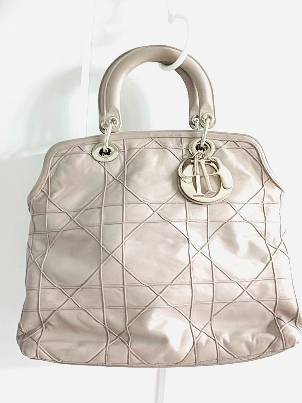 Dior Granville Soft Quilted Satchel in Pale Blush Gray Lilac
